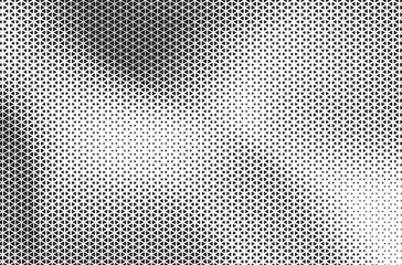 Aufkleber - Black and White Triangle Dots Background. Halftone Effect Gradient Backdrop. Grunge Halftone Background with dots