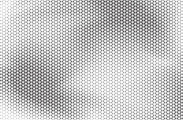 Aufkleber - Black and White Triangle Dots Background. Halftone Effect Gradient Backdrop. Grunge Halftone Background with dots