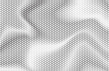 Aufkleber - Black and White Triangle Dots Background. Halftone Effect Gradient Backdrop. Grunge Halftone Background with dots
