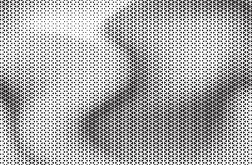 Aufkleber - Black and White Triangle Dots Background. Halftone Effect Gradient Backdrop. Grunge Halftone Background with dots