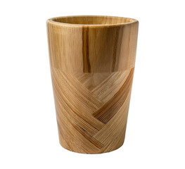 Wall Mural - Wood drink cup isolated on transparent background