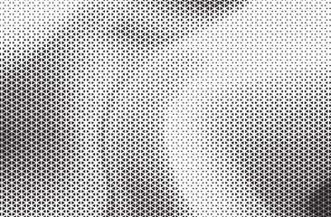 Aufkleber - Black and White Triangle Dots Background. Halftone Effect Gradient Backdrop. Grunge Halftone Background with dots
