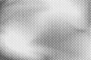 Aufkleber - Black and White Triangle Dots Background. Halftone Effect Gradient Backdrop. Grunge Halftone Background with dots