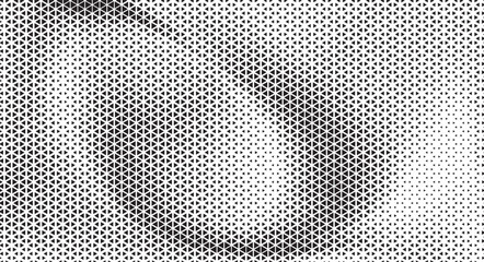 Aufkleber - Black and White Triangle Dots Background. Halftone Effect Gradient Backdrop. Grunge Halftone Background with dots