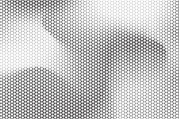 Aufkleber - Black and White Triangle Dots Background. Halftone Effect Gradient Backdrop. Grunge Halftone Background with dots