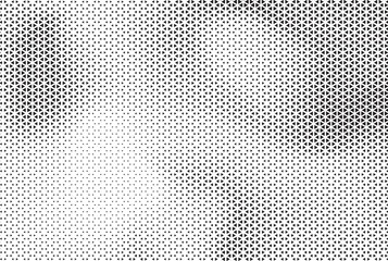 Aufkleber - Black and White Triangle Dots Background. Halftone Effect Gradient Backdrop. Grunge Halftone Background with dots