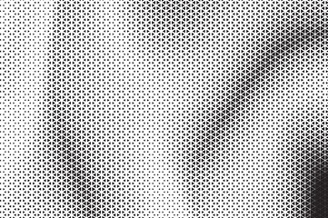 Aufkleber - Black and White Triangle Dots Background. Halftone Effect Gradient Backdrop. Grunge Halftone Background with dots