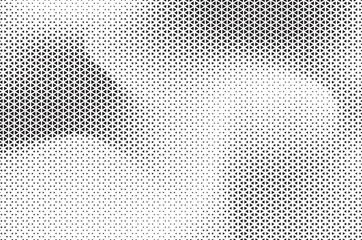 Aufkleber - Black and White Triangle Dots Background. Halftone Effect Gradient Backdrop. Grunge Halftone Background with dots