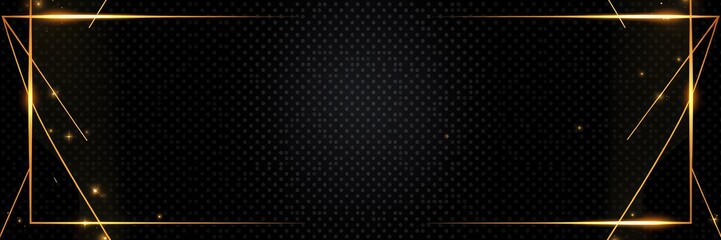 Black luxury banner, Minimalist White and Gold Geometric Background