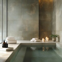 Poster - Serene spa backdrop with ample room for advertisements.