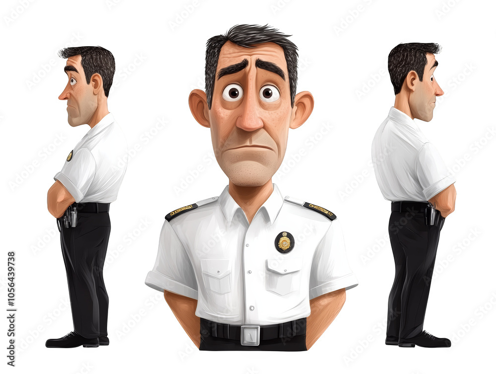 Safety Police Character Cartoon police officer, a friendly symbol of safety and community ...