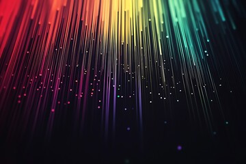 Poster - Vibrant Multicolored Light Streaks on Dark Background for Abstract Design Projects : Generative AI