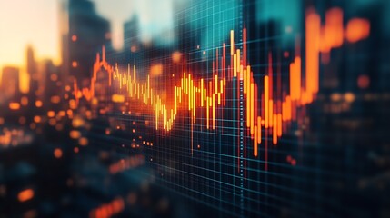 Poster - Urban Skyscrapers as Backdrop for Dynamic Stock Market Graphs : Generative AI