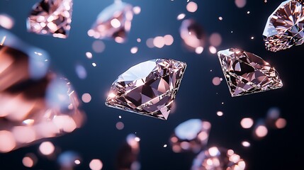Aufkleber - Luxurious diamonds reflecting light against a dark and dreamy background : Generative AI
