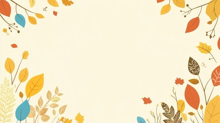 Poster - A decorative background featuring autumn leaves in warm colors.