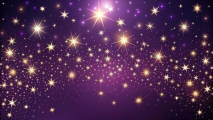 Wall Mural - dark purple background with a cluster of small stars twinkling in the night sky, magic, iridescent, 