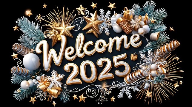 Festive New Year greeting with 
