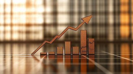 Leinwandbilder - Graph showing economic growth with upward trend