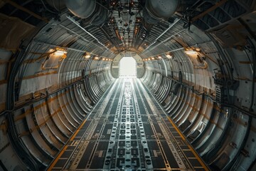 Poster - Realistic image of a cargo plane's cargo hold.