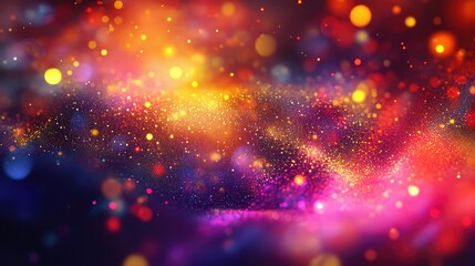 Poster - Futuristic abstract background with digital code and vibrant bokeh lights