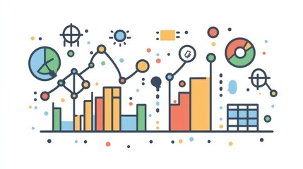 Poster - Generative AI icons for project management, funding, and analytics in a business context