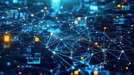 Aufkleber - a visual of interconnected data points forming a web-like structure, representing big data. the back