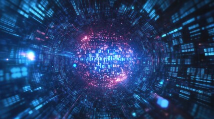 Aufkleber - illustration of artificial intelligence and big data processing,