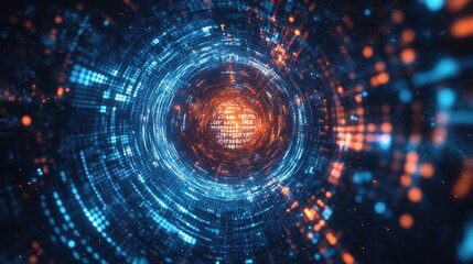 Aufkleber - illustration of artificial intelligence and big data processing,