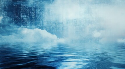 Poster - an imaginative composition depicting abstract computer language appearing hazy and distorted,