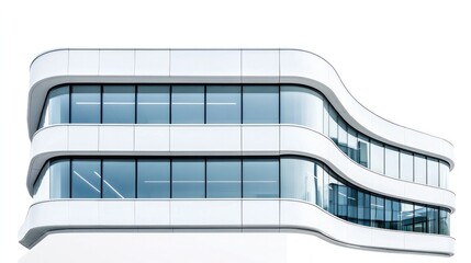 Poster - contemporary office building with curved white walls and metallic elements