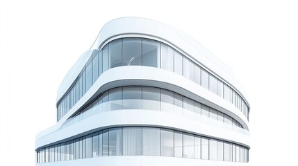 Poster - contemporary office building with curved white walls and metallic elements
