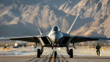 Poster - modern stealth fighter jet