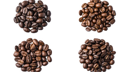 Poster - Roasted Coffee Beans on Transparent Background Generative AI