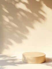 Aufkleber - Minimalist Beige Podium Mockup with Soft Shadows for Easter and Thanksgiving