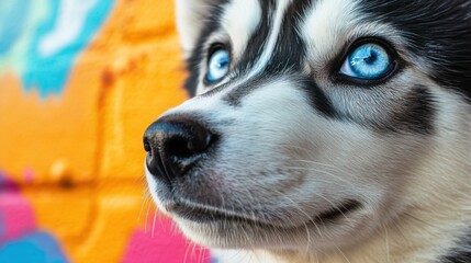 Canvas Print - Husky Close-up.