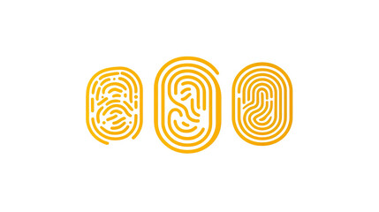 Poster - Set of Biometric Fingerprint Symbols on a Transparent Background Generative AI