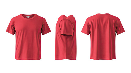 Poster - front and back of red t-shirts on transparent background generative ai