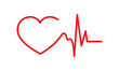© Rohmat - Red heart icon with heartbeat sign. Vector illustration. white background, eps 10
