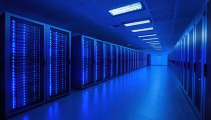  Server Room Blue Lights.