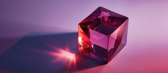 Poster - Cube Ruby On Purple Background