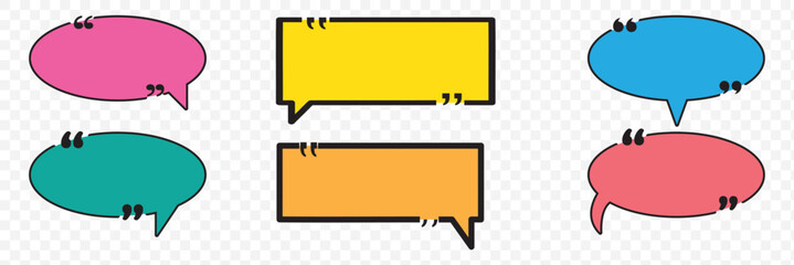 Poster - Set of speech bubble quote icons. Flat vector design. EPS 10.