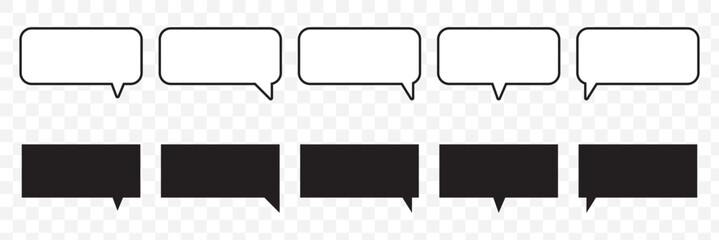 Poster - Retro empty comic speech bubbles set with black halftone shadows. Vintage design, pop art style - stock vector. EPS 10.