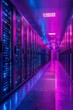 © Outkast - Illuminated Server Racks in a Data Center Corridor