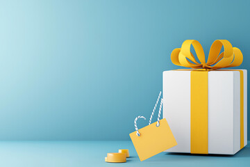 Exciting savings await discover the perfect gift box with eye-catching price tag and bold discount label illustration