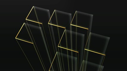 Wall Mural - Cube gold black Background Animated footage Abstract element for motion graphic,loop Animation on background