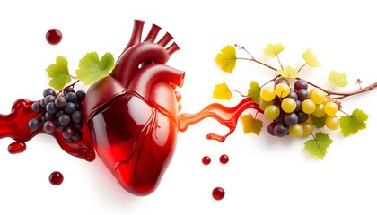 A Creative Representation of a Human Heart Made with Wine and Green Grapes to Spark Interest in Health and Nutrition Discussions