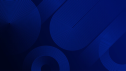 Poster - Modern Blue Geometric Abstract Background With Concentric Circles
