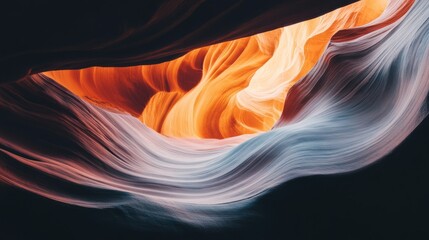 Poster - A canyon with a bright orange flame in the middle