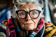 © Jibber  - Porträt einer älteren Frau mit großer Brille und buntem Schal