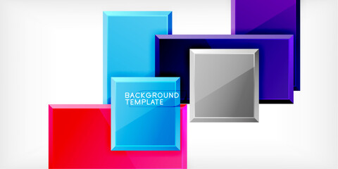 Poster - Colorful squares and rectangles. Vector Illustration For Wallpaper, Banner, Background, Card, Book Illustration, landing page